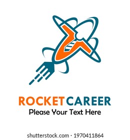 Rocket career logo template illustration