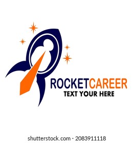 rocket career vector logo template illustration.This logo suitable for business