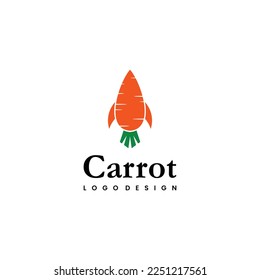 rocket carrot logo design modern concept