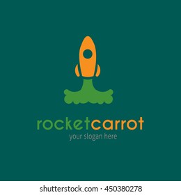 Rocket Carrot Logo Design Template. Vector Illustration.