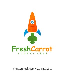 Rocket Carrot logo design vector, Creative Carrot logo design Template Illustration