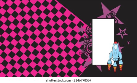 Raketencartoon, Hintergrund, Vektorgrafik