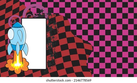 vector de ilustración de fondo de caricatura de cohete