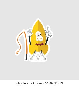 rocket cartoon character design with expression with fishing rod. you can use for stickers, pins or patches