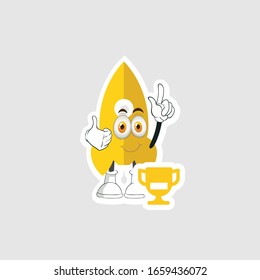 rocket cartoon character design with expression and trophy. you can use for stickers, pins or patches