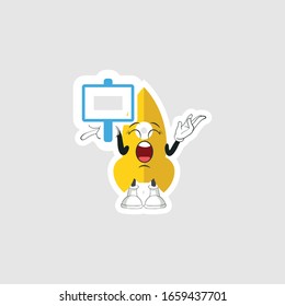 rocket cartoon character design with expression and blue board. you can use for stickers, pins or patches