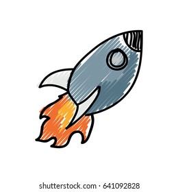 rocket cartoon doodle