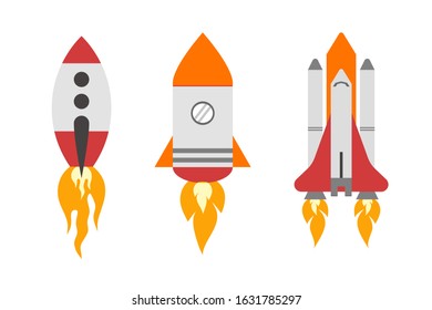 Rocket cartoon in flat design
