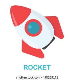 Rocket cartoon icon. Illustration for web and mobile design.