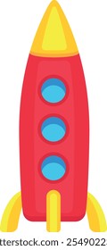 Rocket cartoon icon. Kid spacecraft color toy