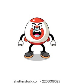 rocket cartoon illustration with angry expression , character design