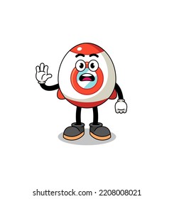 rocket cartoon illustration doing stop hand , character design