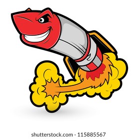 Rocket Cartoon Mascot Vector