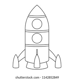 Rocket Cartoon Outline Drawing Vector Illustration Stock Vector ...