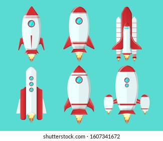  rocket cartoon shape with bllue background