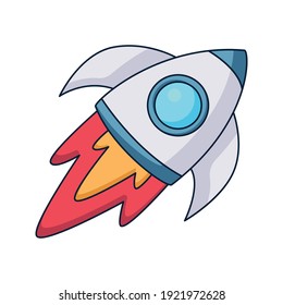 rocket cartoon space doodle hand drawn concept design vector art kawaii illustration