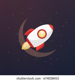 Rocket cartoon star background design