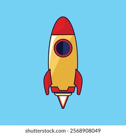 Rocket Cartoon Vector Icon Illustration