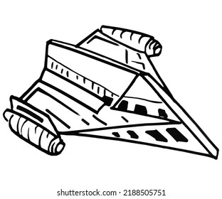 rocket  cartoon vector and illustration, black and white, hand drawn, sketch style and isolated on white background.