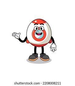 rocket cartoon with welcome pose , character design