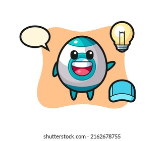 rocket character cartoon getting the idea , cute style design for t shirt, sticker, logo element