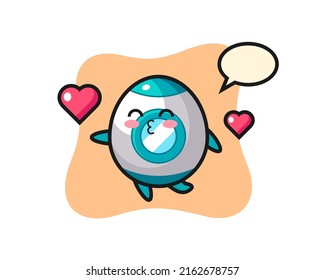 rocket character cartoon with kissing gesture , cute style design for t shirt, sticker, logo element