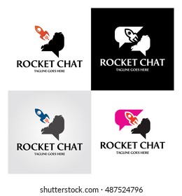 Rocket Chat logo design template ,Chat logo design concept ,Vector illustration