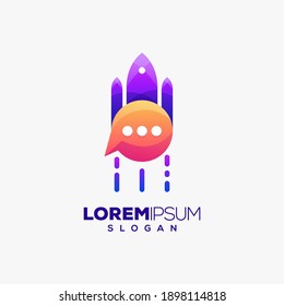 rocket chat logo design vector