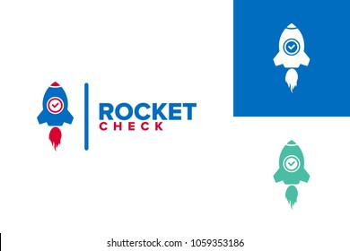 Rocket Check Logo Template Design Vector, Emblem, Design Concept, Creative Symbol, Icon