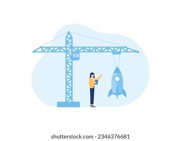 rocket check trending concept flat illustration 