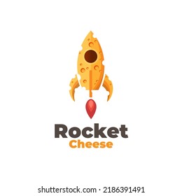 Rocket cheese simple illustration logo