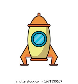 rocket child toy flat style icon vector illustration design
