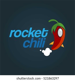 ROCKET CHILI LOGO COMPANY FOOD TEMPLATE EMBLEM BUSINESS SIGN SYMBOL