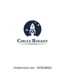 Rocket Circle Logo Vector Template Black White Applicable To Business Social Technology Themed Speed And Other Uses,