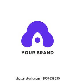 Rocket Cloud Logo Abstract Unique Simple alphabet letter Unique logo for business and company. Creative lettering and corporate identity. Branding design