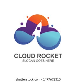 Rocket With Cloud Logo Design