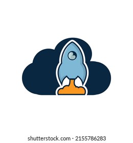Rocket and cloud logo design. Start up and transport logo.