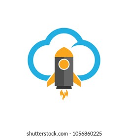 Rocket Cloud Logo Icon Design