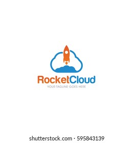 rocket cloud logo icon vector template