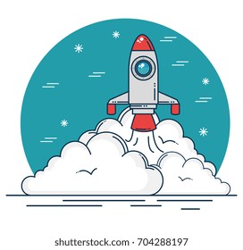 Rocket and clouds design