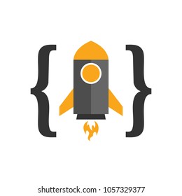 Rocket Code Logo Icon Design