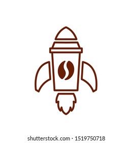 Rocket coffee logo. symbol and icon of coffee bean