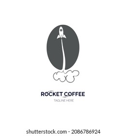 rocket coffee logo template design vector for brand or company and other