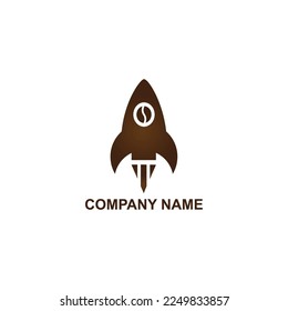 Rocket coffee simple abstrack logo