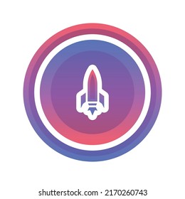 elemento icono de la plantilla de diseño de gradiente del logotipo de la moneda de un cohete