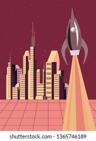 rocket colony futuristic space