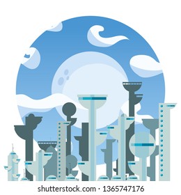 rocket colony futuristic space