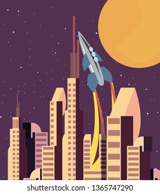 rocket colony futuristic space