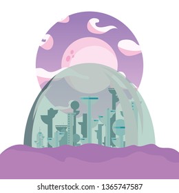 rocket colony futuristic space