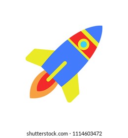 rocket colored icon on white background